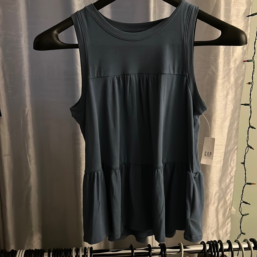 Blue stretchy tank top
